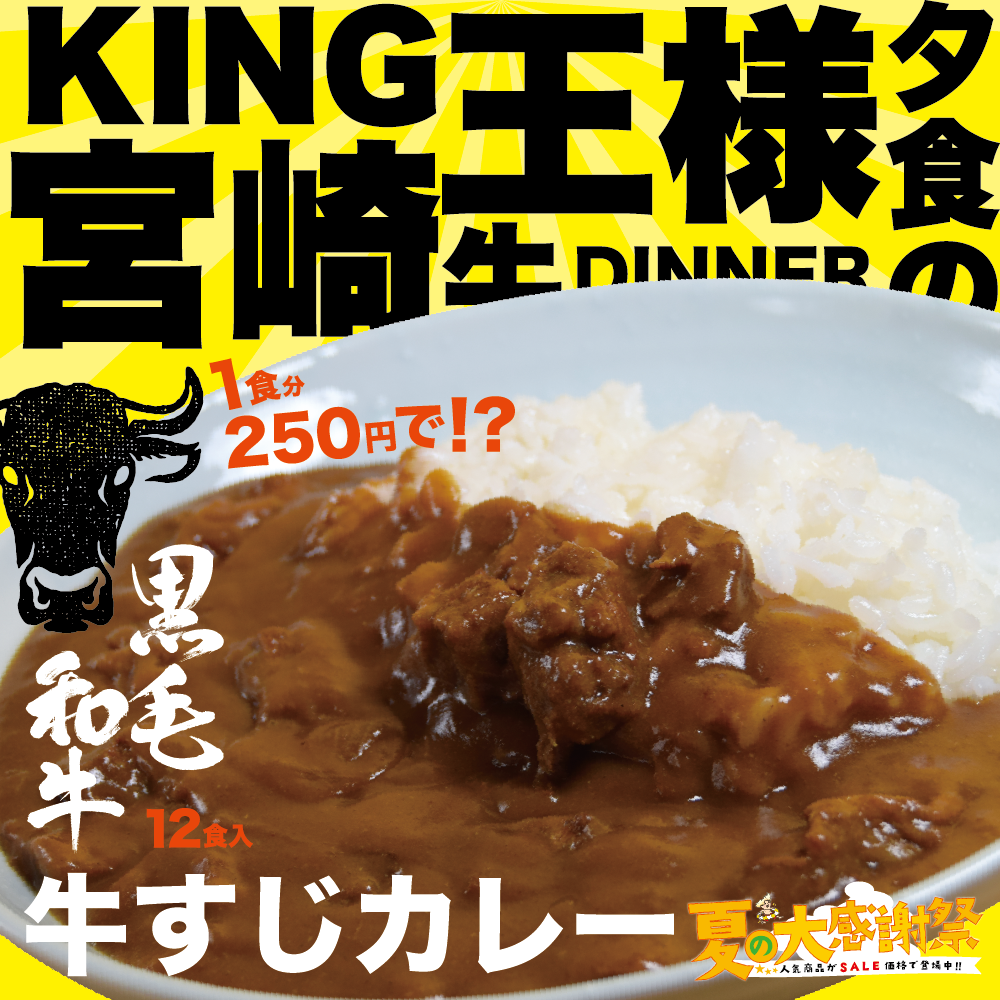 【お値引き】夏の大感謝祭!業餃業 黒毛和牛の牛すじカレー(260g×12)