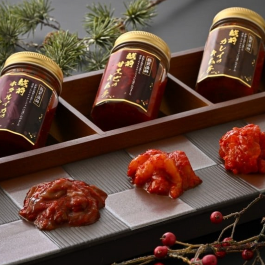 越前の海鮮キムチ詰め合わせ3種（かれい/甘エビ/ホタルイカ 各80g×2）