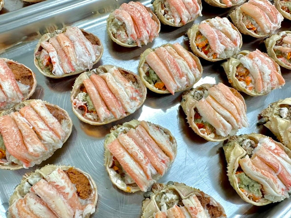 【2種食べ比べ】剥く手間なし<ズワイガニ夫婦セット>セイコガニ甲羅詰め1P×ズワイガニ甲羅盛り1P